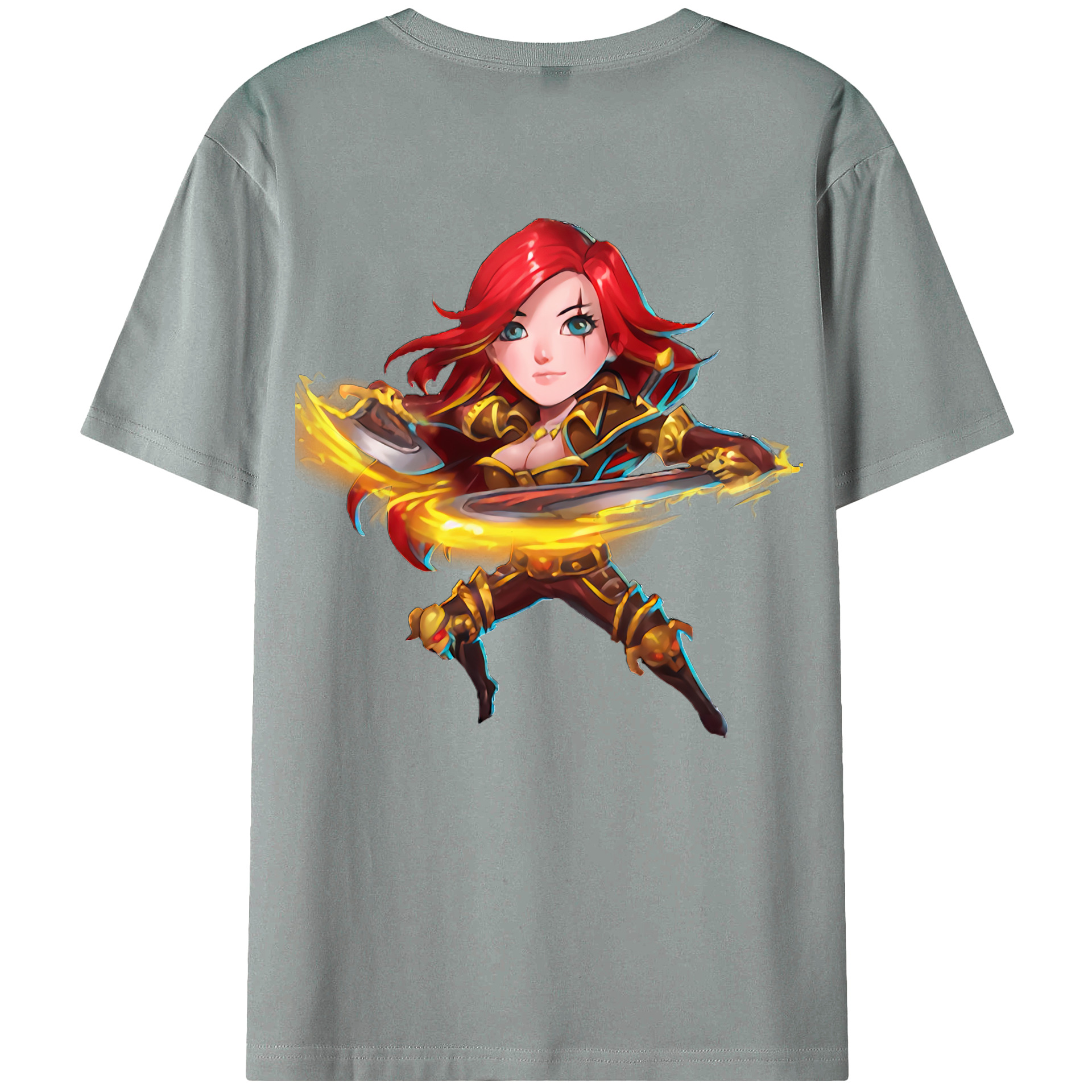 （画像用） リーグ・オブ・レジェンド League of Legends LOL 綿100％ メンズ半袖Tシャツ（バックプリント） 通気性